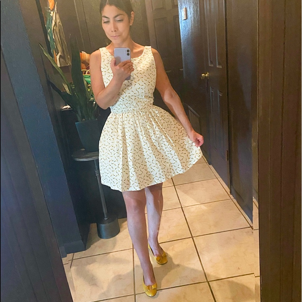The other sparrows banana printed skater dress size medium